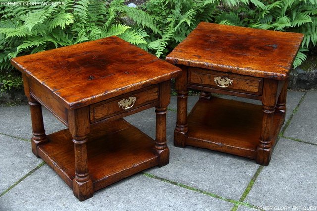 Image 36 of PAIR OF TITCHMARSH & GOODWIN OAK LAMP PHONE SIDE END TABLES