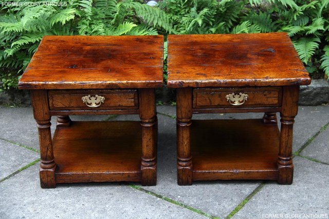 Image 40 of PAIR OF TITCHMARSH & GOODWIN OAK LAMP PHONE SIDE END TABLES