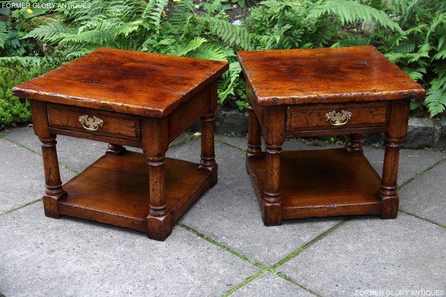 Image 45 of PAIR OF TITCHMARSH & GOODWIN OAK LAMP PHONE SIDE END TABLES