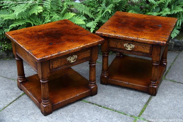 Image 52 of PAIR OF TITCHMARSH & GOODWIN OAK LAMP PHONE SIDE END TABLES