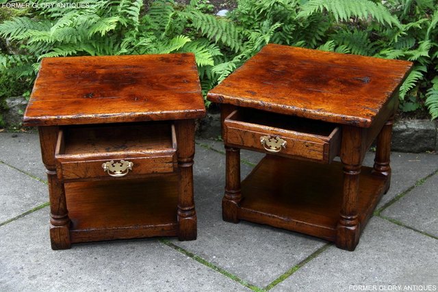 Image 56 of PAIR OF TITCHMARSH & GOODWIN OAK LAMP PHONE SIDE END TABLES