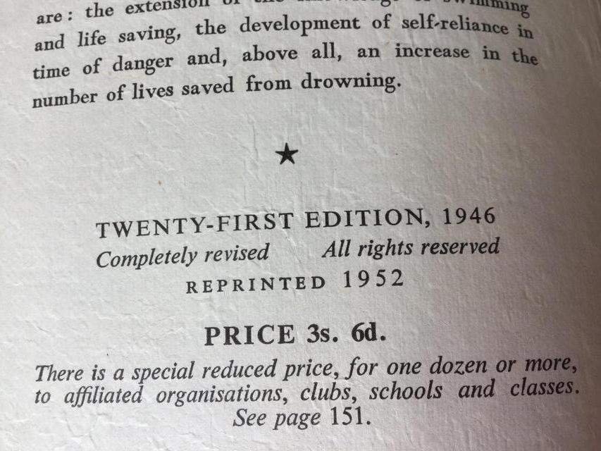 Image 5 of The Royal Life Saving Society Handbook of Instruction 1952