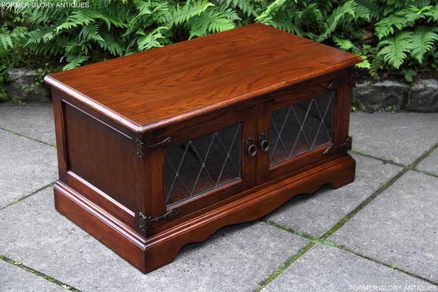 Image 52 of OLD CHARM TUDOR BROWN OAK TV STAND TABLE DVD CABINET UNIT