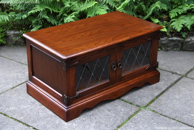 Image 62 of OLD CHARM TUDOR BROWN OAK TV STAND TABLE DVD CABINET UNIT