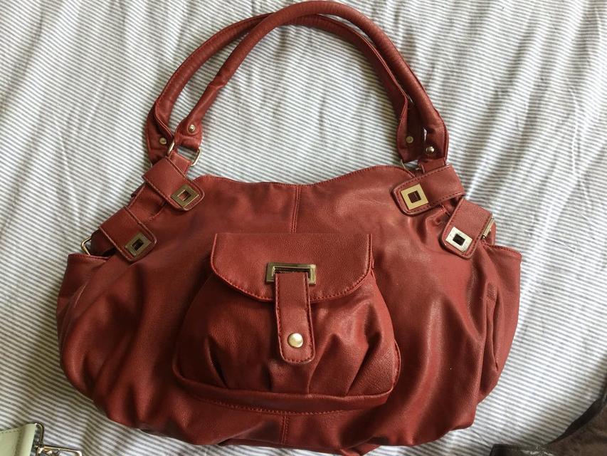 Image 3 of Job Lot x4 Handbags, 1x Large, 1x Med, 2x Sm, Red, Brown