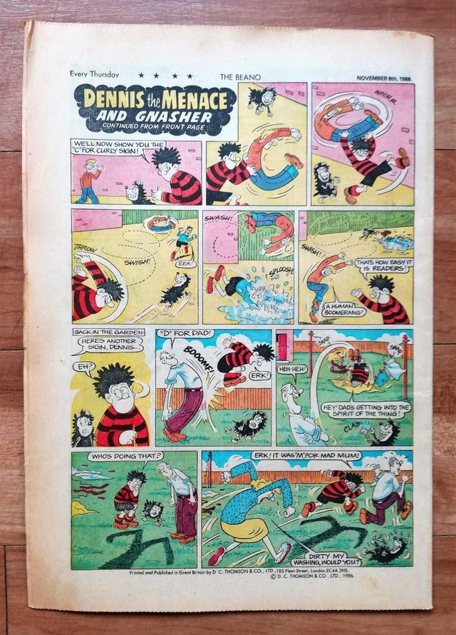Image 2 of BEANO COMICS x4 DENNIS THE MENACE Edition 2311-2315 Nov 1986