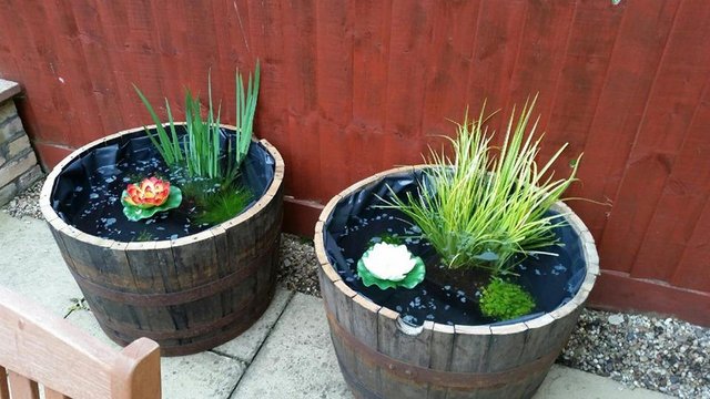 Image 4 of Solid Oak Whisky Barrel Planters - 3 Styles Available