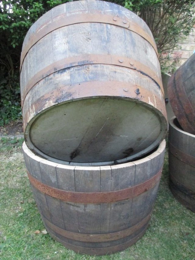 Image 5 of Solid Oak Whisky Barrel Planters - 3 Styles Available