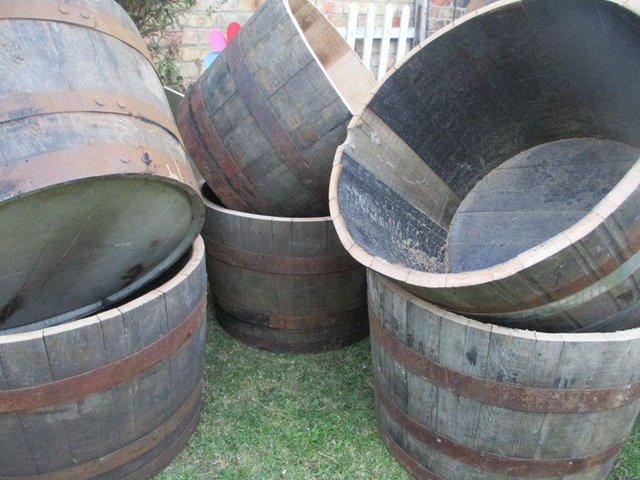 Image 6 of Solid Oak Whisky Barrel Planters - 3 Styles Available