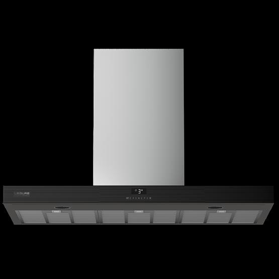 Preview of the first image of LEISURE 90CM BLACK COOKER HOOD-FRONT GLASS PANEL-EX DISPLAY-.