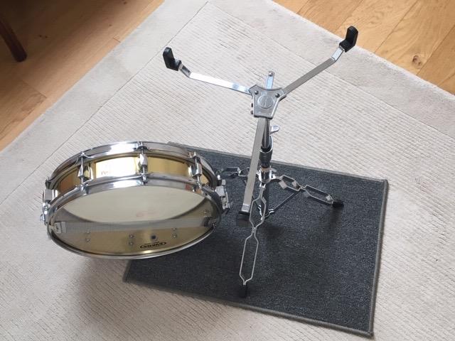 Preview of the first image of Custom Percussion Piccolo Snare Drum and Stand.