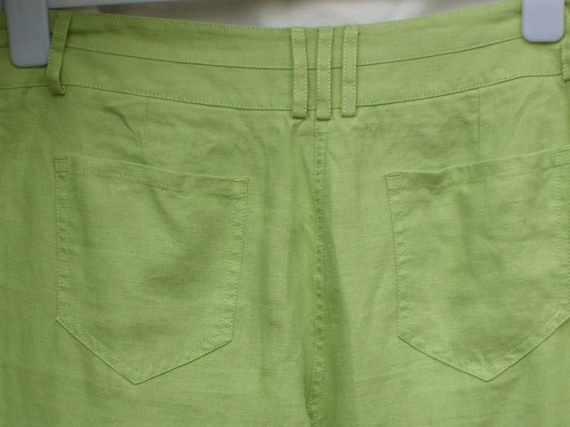 Image 4 of PER UNA Lime Green Linen Trousers–Size 10 Regular