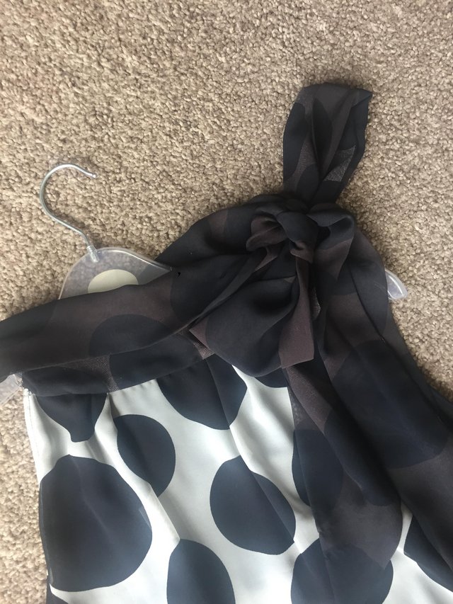 Image 2 of Black polka dot trapeze dress