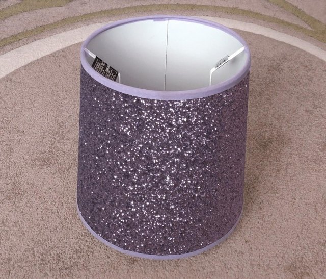 Preview of the first image of Lovely Lilac Glittered Lampshade.