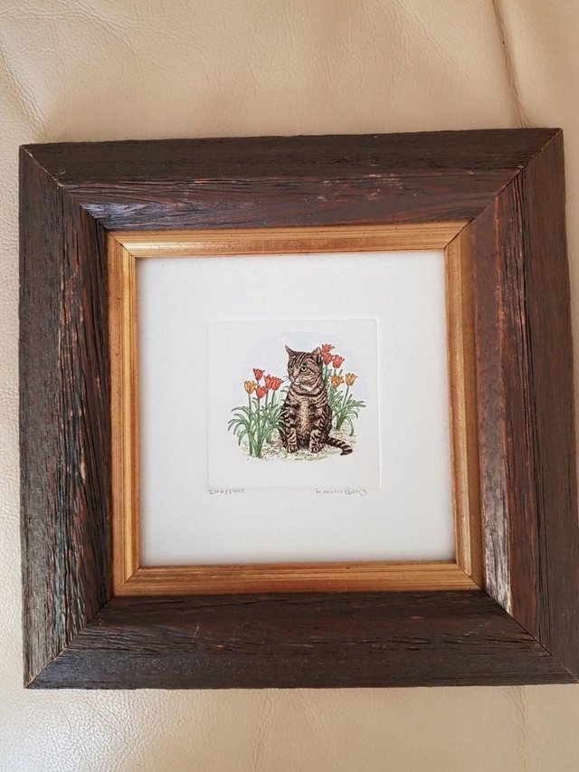 Image 3 of Laura Boyd Signed & Framed Limited Edition Print Tabby Cat