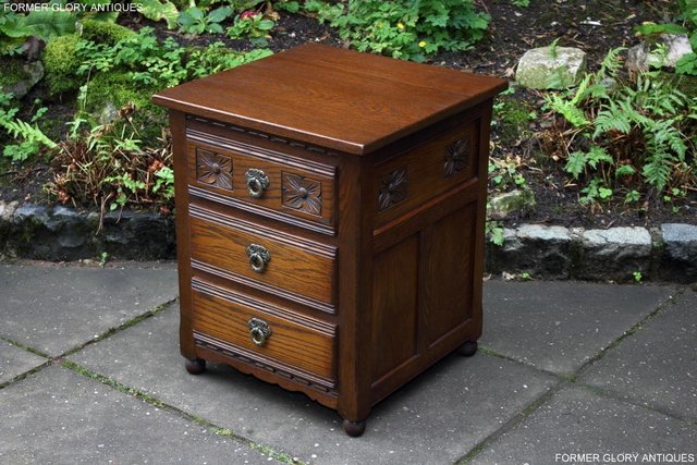 Image 3 of OLD CHARM LIGHT OAK CHEST OF DRAWERS BEDSIDE CABINET TABLE