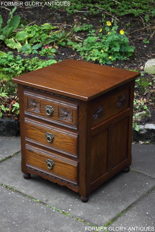Image 11 of OLD CHARM LIGHT OAK CHEST OF DRAWERS BEDSIDE CABINET TABLE