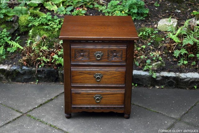 Image 12 of OLD CHARM LIGHT OAK CHEST OF DRAWERS BEDSIDE CABINET TABLE