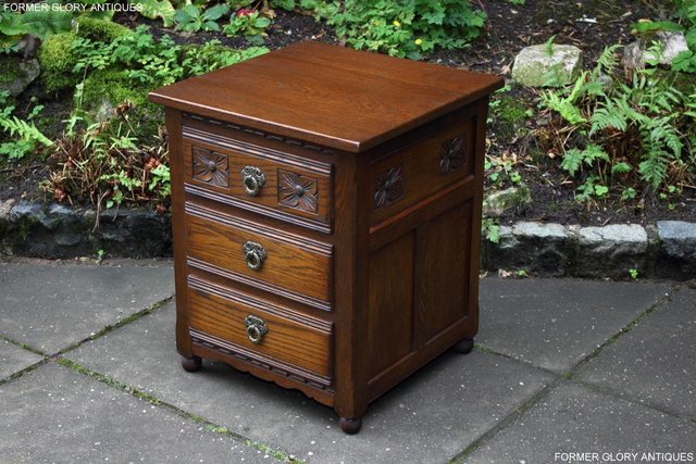 Image 17 of OLD CHARM LIGHT OAK CHEST OF DRAWERS BEDSIDE CABINET TABLE