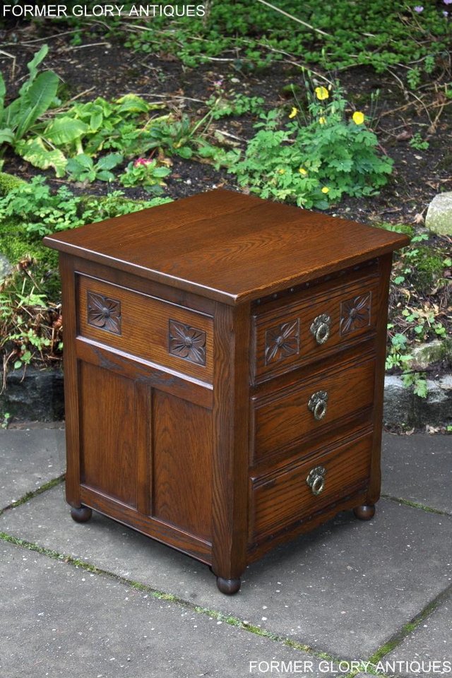 Image 21 of OLD CHARM LIGHT OAK CHEST OF DRAWERS BEDSIDE CABINET TABLE