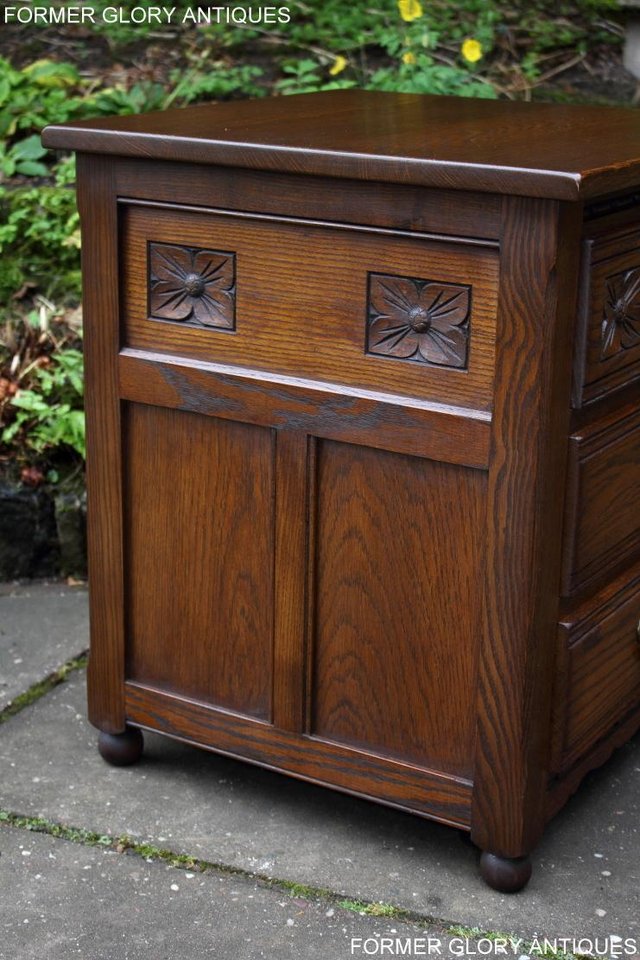 Image 24 of OLD CHARM LIGHT OAK CHEST OF DRAWERS BEDSIDE CABINET TABLE