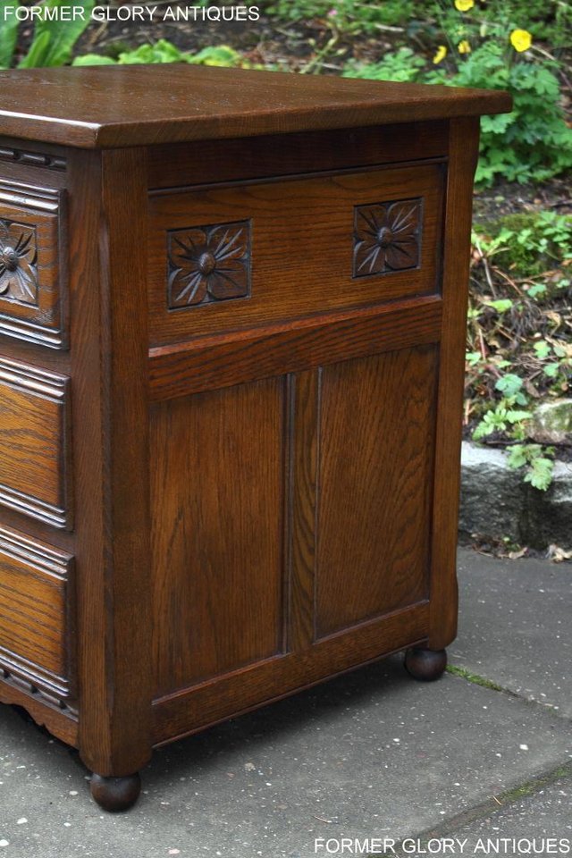 Image 26 of OLD CHARM LIGHT OAK CHEST OF DRAWERS BEDSIDE CABINET TABLE
