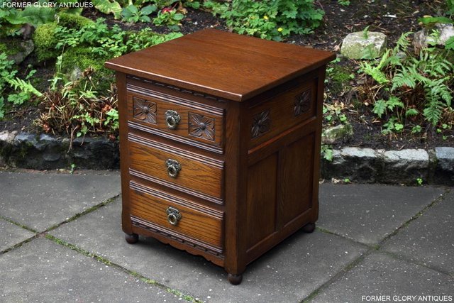Image 27 of OLD CHARM LIGHT OAK CHEST OF DRAWERS BEDSIDE CABINET TABLE