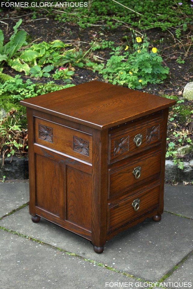 Image 29 of OLD CHARM LIGHT OAK CHEST OF DRAWERS BEDSIDE CABINET TABLE
