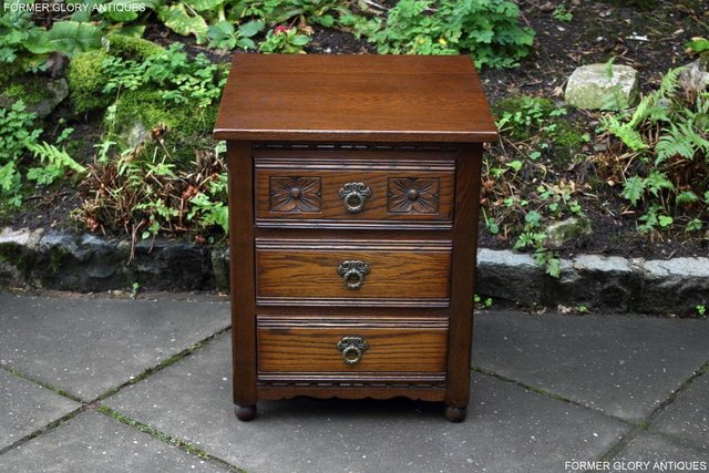 Image 30 of OLD CHARM LIGHT OAK CHEST OF DRAWERS BEDSIDE CABINET TABLE
