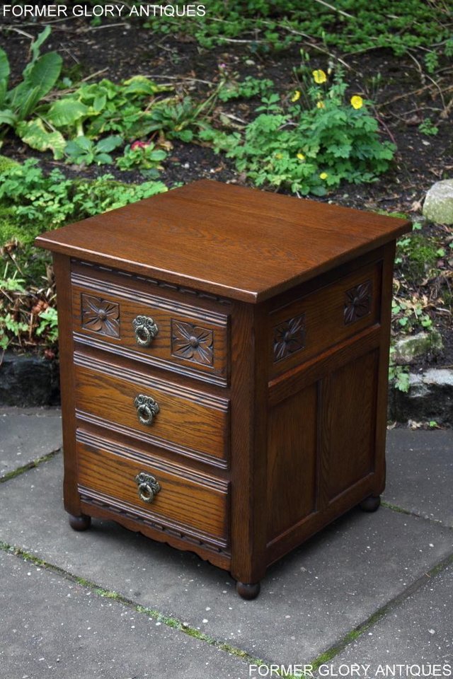 Image 34 of OLD CHARM LIGHT OAK CHEST OF DRAWERS BEDSIDE CABINET TABLE