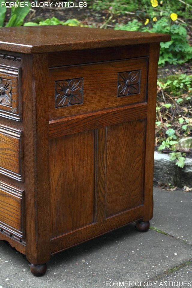 Image 35 of OLD CHARM LIGHT OAK CHEST OF DRAWERS BEDSIDE CABINET TABLE