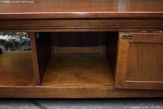 Image 28 of OLD CHARM LIGHT OAK LONG COFFEE WINE TABLE CABINET TV STAND