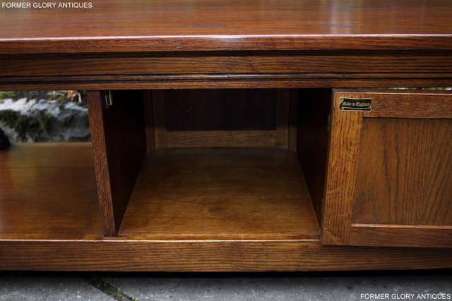 Image 42 of OLD CHARM LIGHT OAK LONG COFFEE WINE TABLE CABINET TV STAND