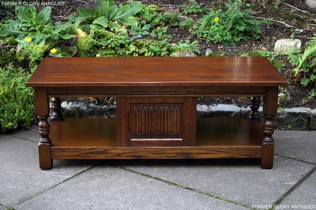 Image 54 of OLD CHARM LIGHT OAK LONG COFFEE WINE TABLE CABINET TV STAND