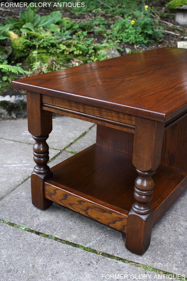 Image 71 of OLD CHARM LIGHT OAK LONG COFFEE WINE TABLE CABINET TV STAND