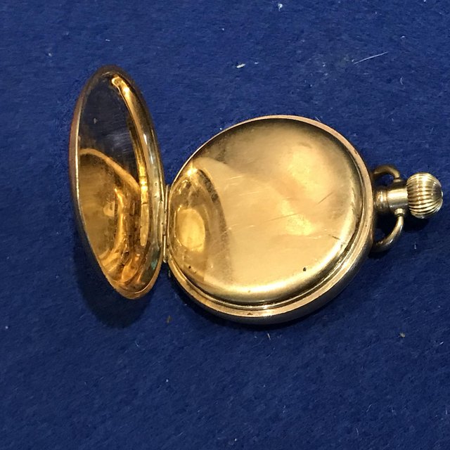 Image 6 of Masonic half hunter gold plated pocket watch and chain