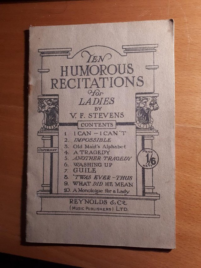 Preview of the first image of 10 Humorous Recitations for Ladies.