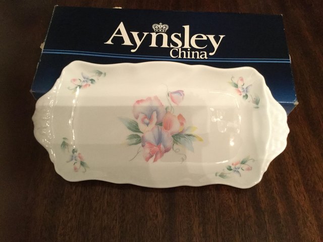 Preview of the first image of “Little Sweetheart” Aynsley sandwich tray..