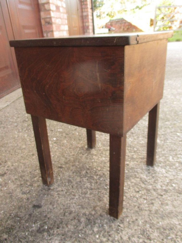 Preview of the first image of Music stall/Sewing box/table -Wooden - very old.
