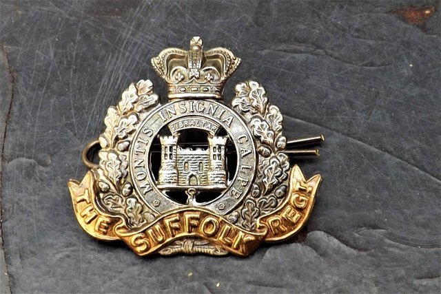 Preview of the first image of Suffolk regiment Victorian badge rare Genuine issued.