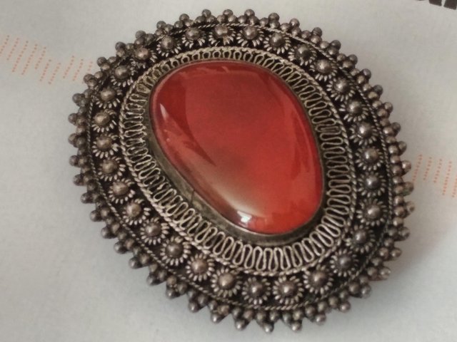 Preview of the first image of Silver Agate Brooch Silver Agate Brooch.