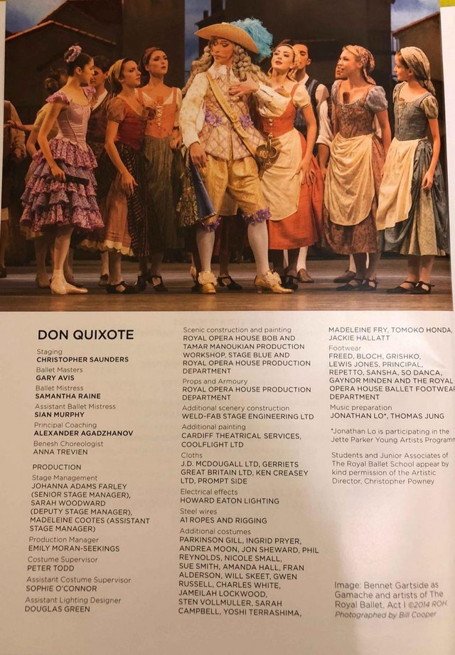 Image 2 of Don Quixote Programme Royal Ballet Royal Op. House 2018/19