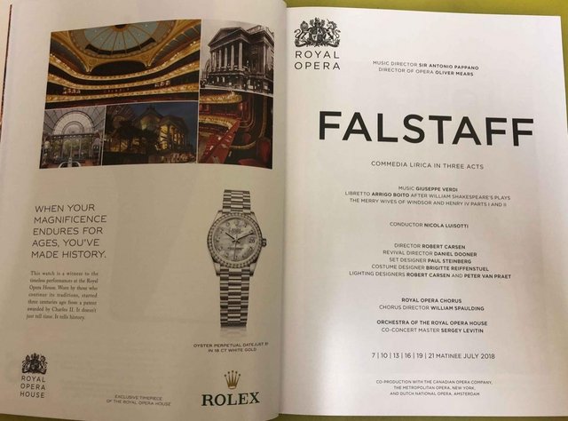 Image 2 of Falstaff Programme Royal Opera House 2017/18 Season