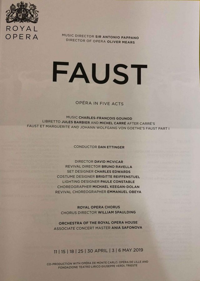 Image 2 of Faust Programme Royal Opera House 2018/19 Season