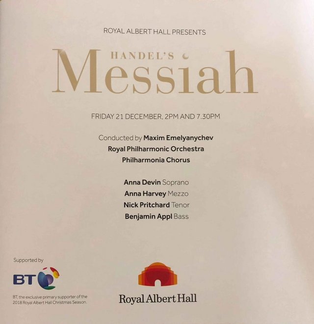 Image 3 of Handel's Messiah Royal Albert Hall 2018