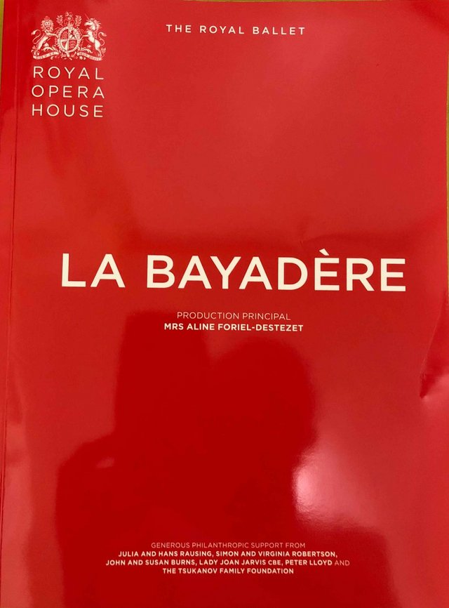 Preview of the first image of La Bayadere Programme Royal Ballet ROH2018.