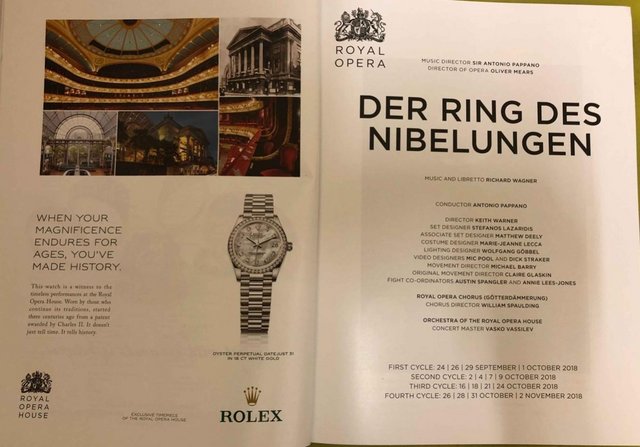 Image 2 of Ring Programme Royal Opera House 2018/19