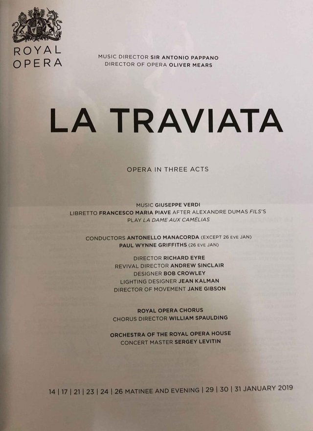 Image 3 of La Traviata Programme Royal Opera House 2018/19
