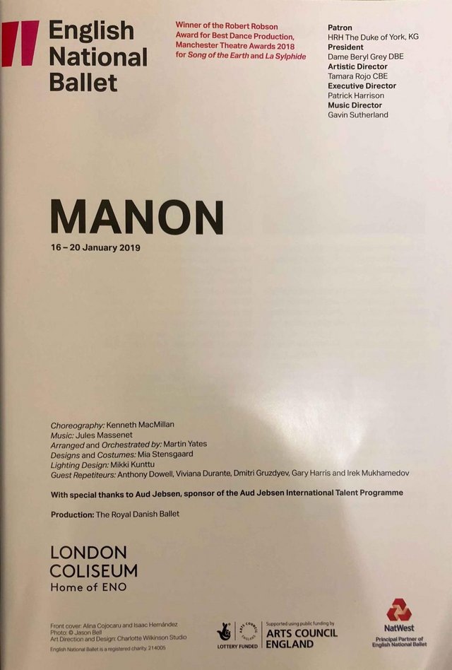 Image 3 of Manon, ENB Programme London Coliseum 2018/19