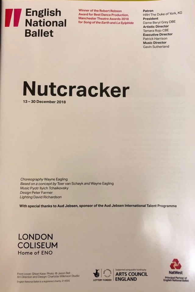 Image 2 of Nutcracker ENB Programme London Coliseum 2019